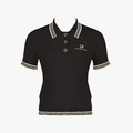 Sissy Boy Womens Polo Knit Logo Short Sleeve Golfer Black | Sissy Boy