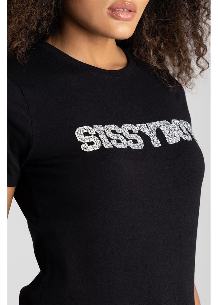 Sissy Boy Womens Regular Fit Top With Bling Short Sleeve Tee Bling | Sissy Boy