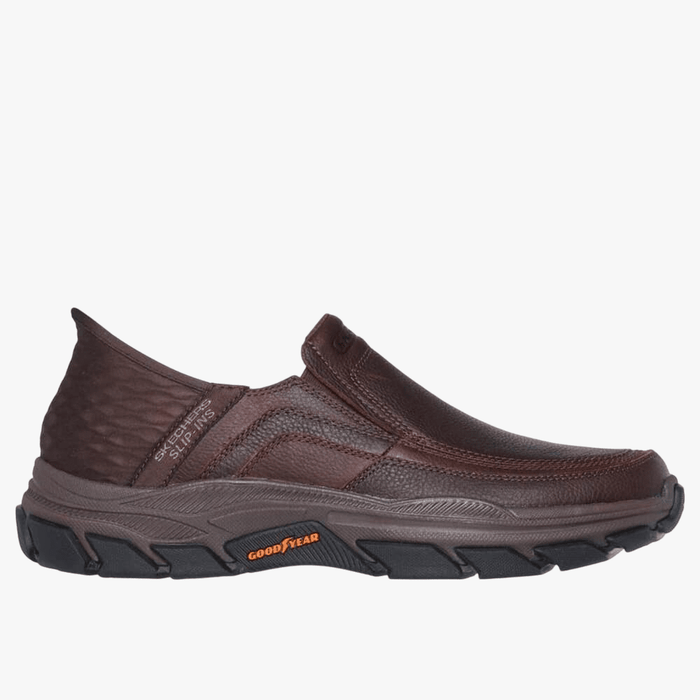 Skechers Mens Respected Slip On Shoe Red Brown | Skechers