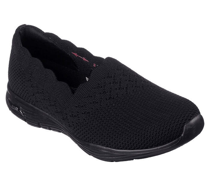 Skechers Womens Arch Fit Seager Sneaker Black Black | Skechers