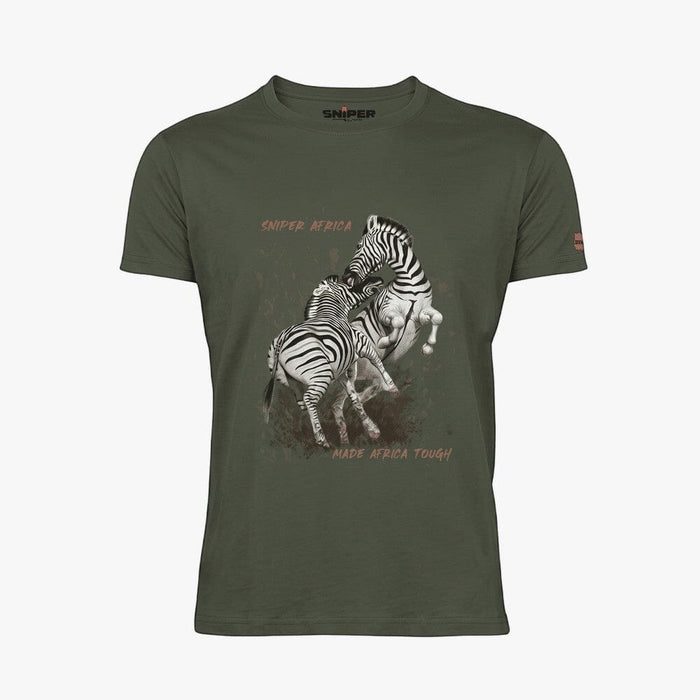 Sniper Mens Zebra Short Sleeve Tee Olive | Sniper