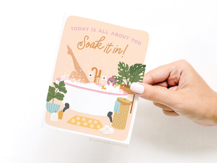 Soak It In Bubble Bath Greeting Card - Onderkast Studio