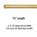 72" long Solid Brass 1/4" Rod for Railings - Paxton Hardware