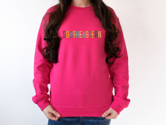 NolaCajun Southeastern Louisiana Sweatshirt Worn View SLU Louisiana College Apparel