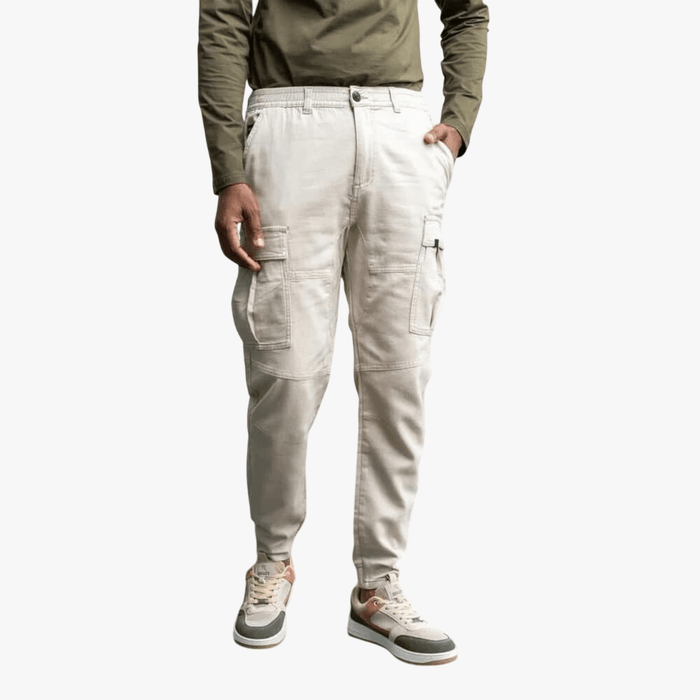 Soviet Mens Decker Slim Leg Cargo Pants Stone | Soviet
