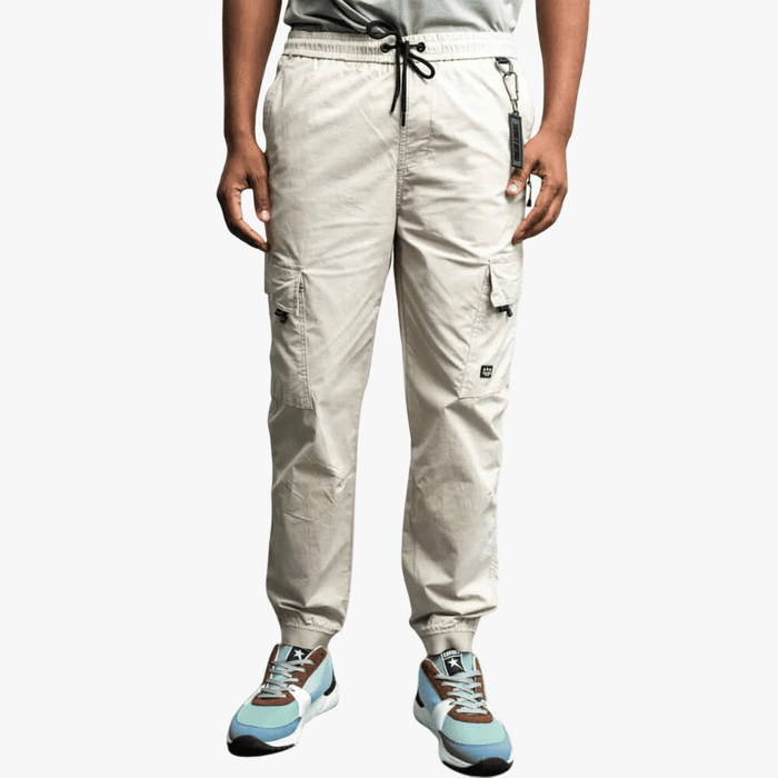 Soviet Mens Thunderbolt Elasticated Cargo Pants Stone | Soviet
