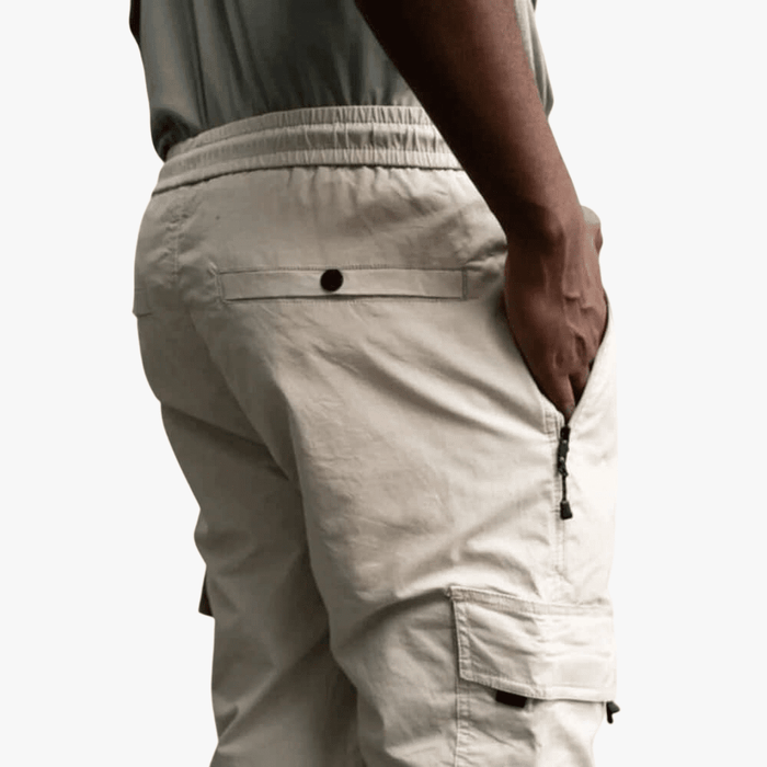 Soviet Mens Thunderbolt Elasticated Cargo Pants Stone | Soviet