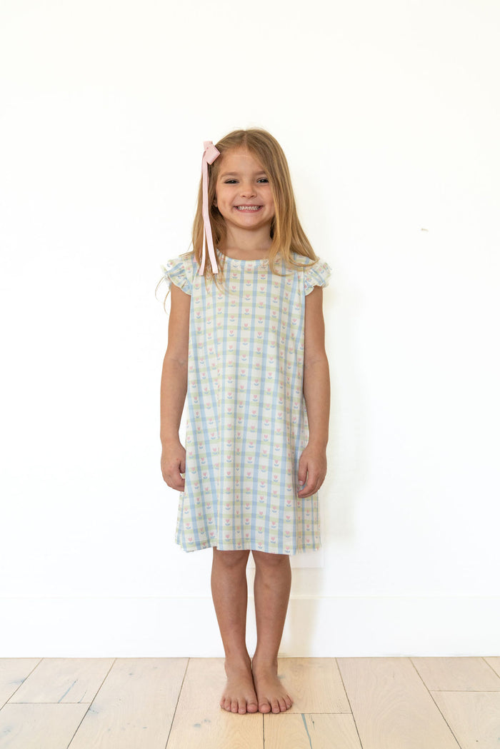 SPRING TULIPS | RUFFLE SLEEVE DRESS