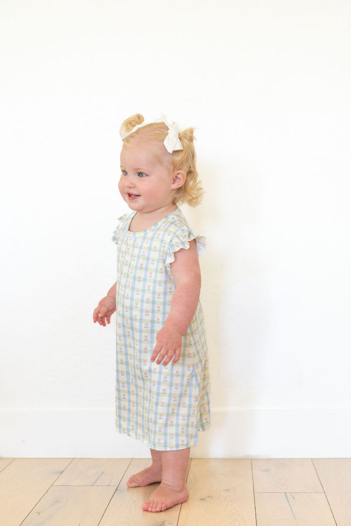 SPRING TULIPS | RUFFLE SLEEVE DRESS