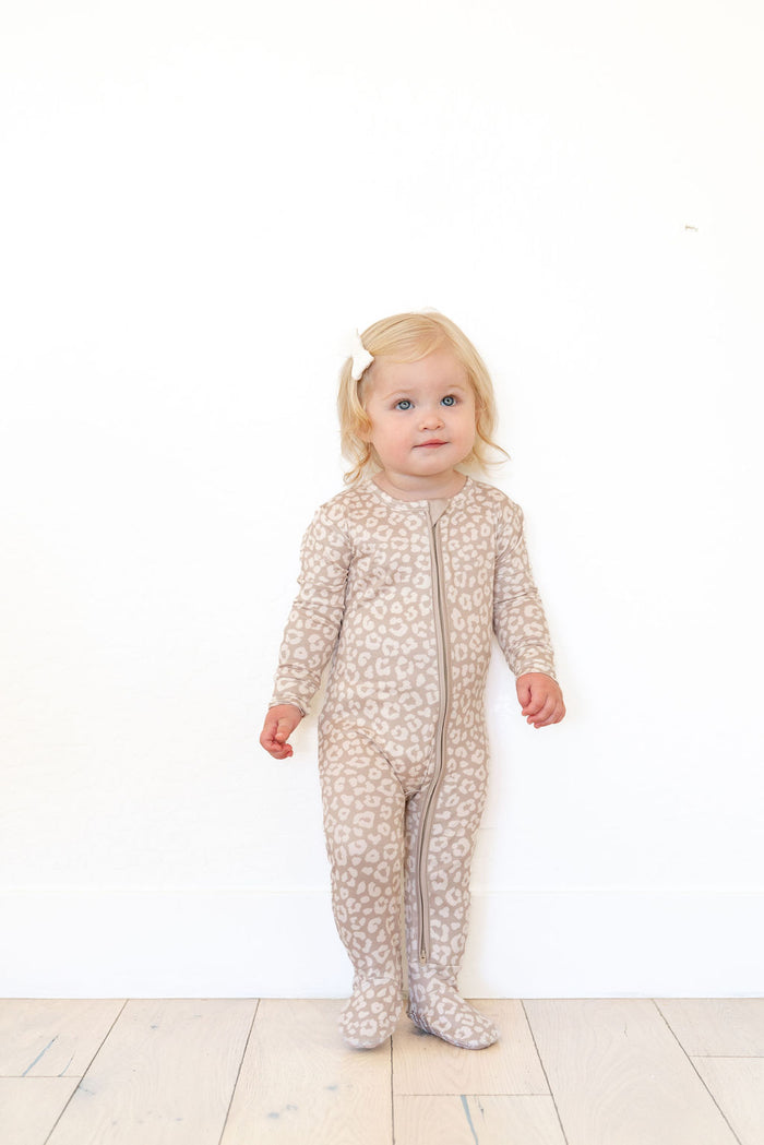 TAN CHEETAH | FOOTIE ONE PIECE