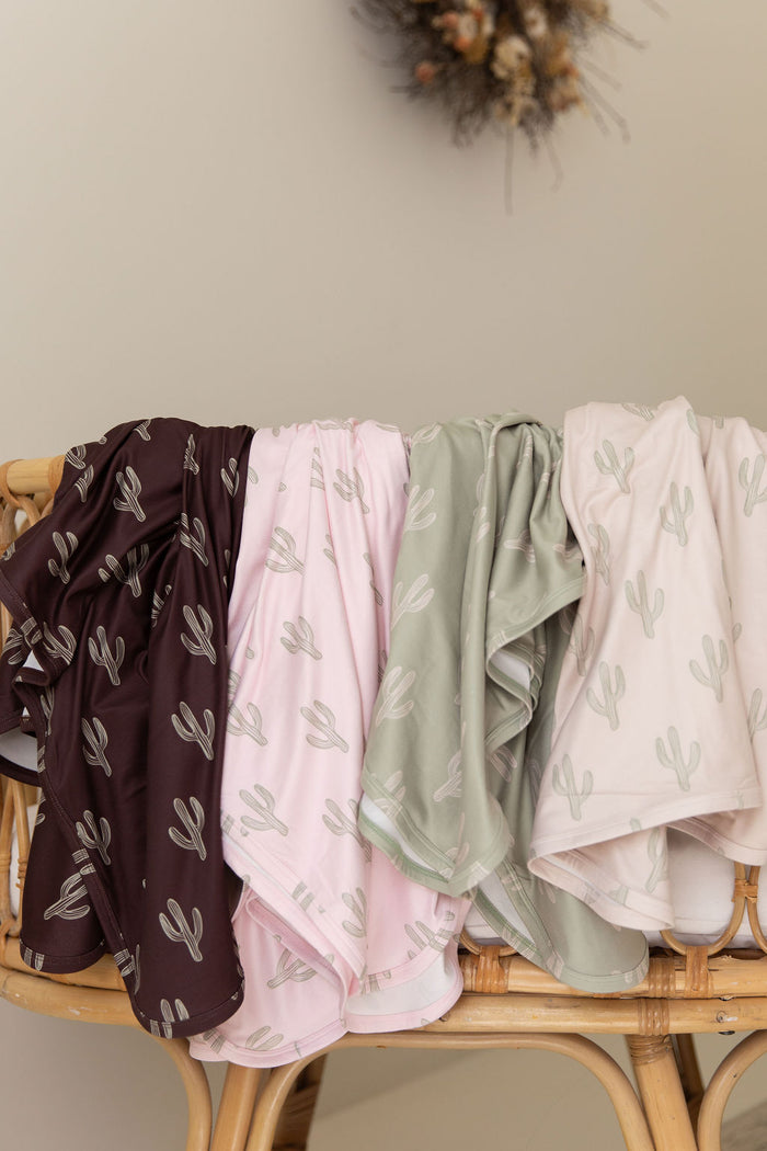 TAN + GREEN CACTUS | SWADDLE