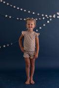 TAN STARS | RUFFLE SHORT SET
