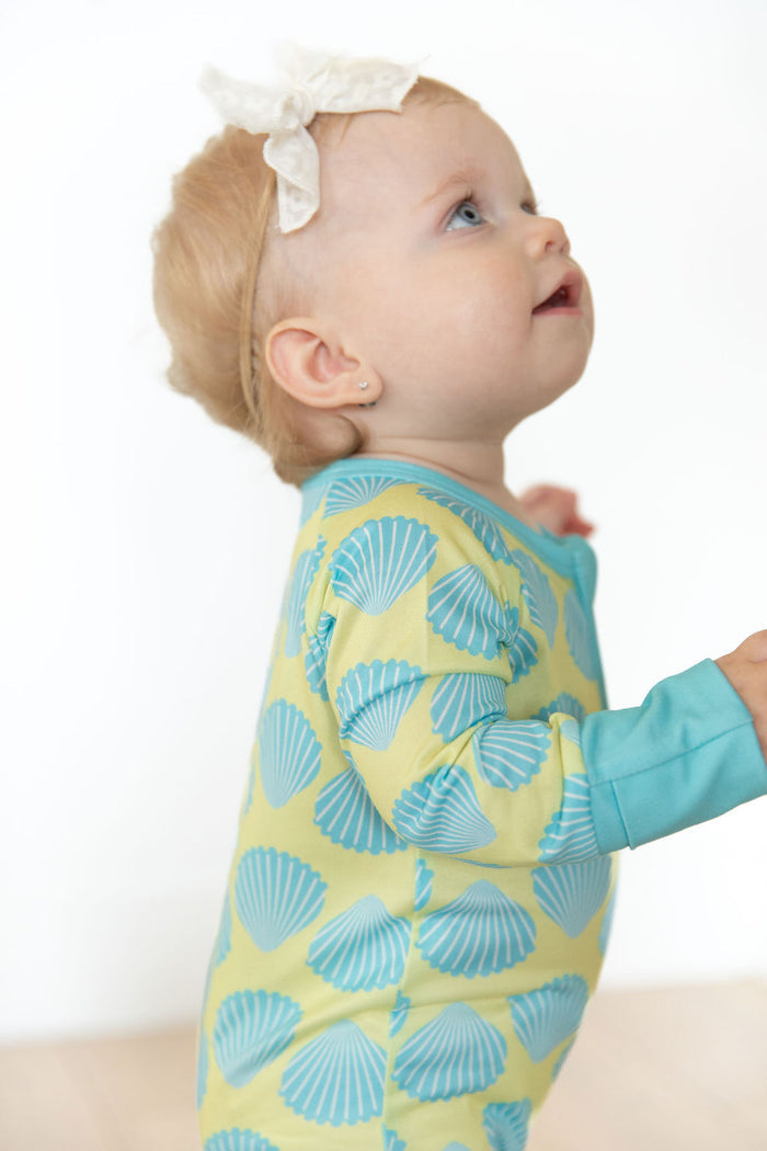 TEAL SHELLS | ZIPPER ONE PIECE