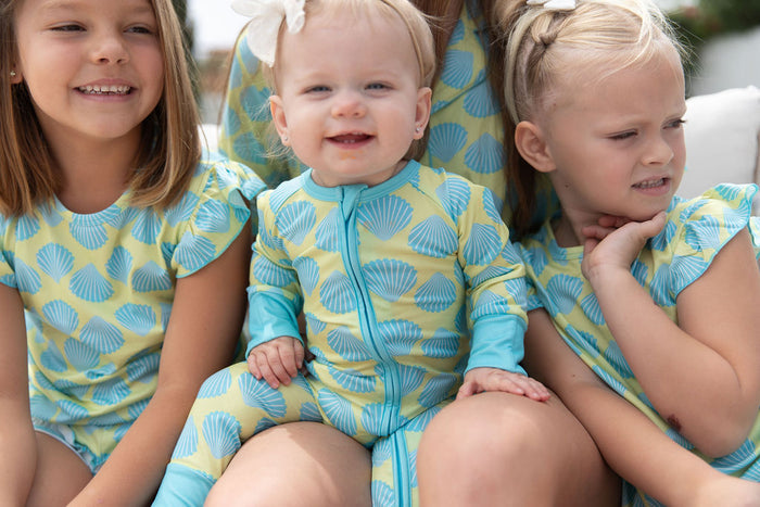 TEAL SHELLS | ZIPPER ONE PIECE