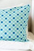 TEAL SMILEY CHECKER | PILLOW CASE