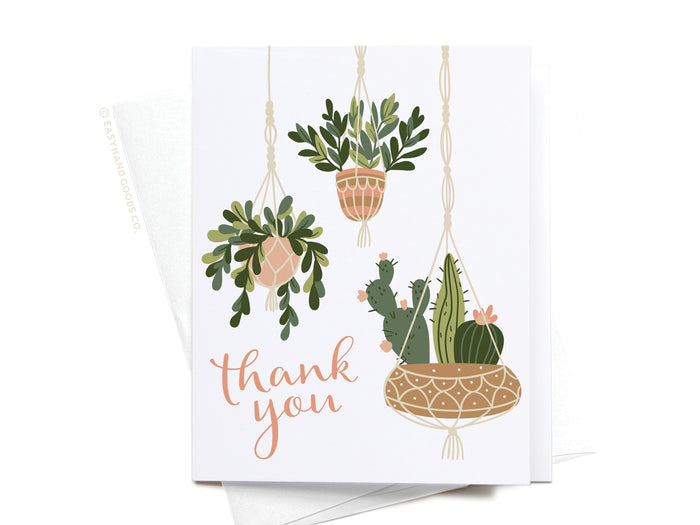 Thank You Hanging Plants + Succulents Greeting Card - Onderkast Studio