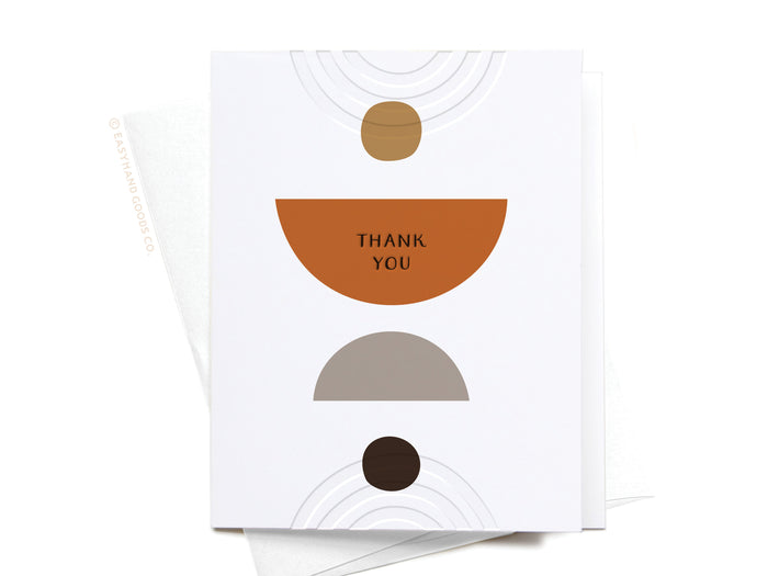 Thank You Modern Shapes Letterpress Greeting Card - FINAL STOCK