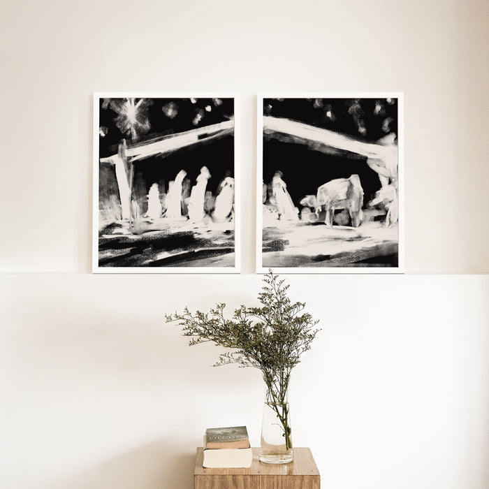 The Nativity - Set of 2  - Art Prints or Canvases - Jetty Home