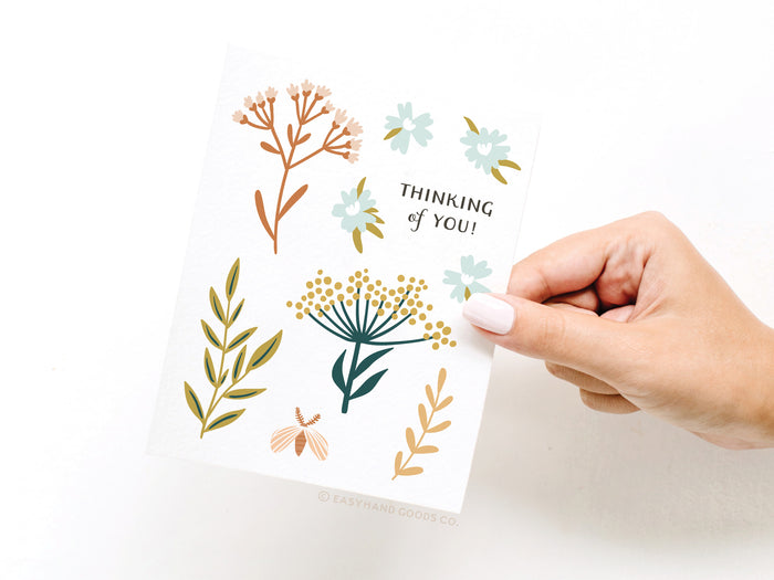 Thinking of You Soft Florals Greeting Card - Onderkast Studio