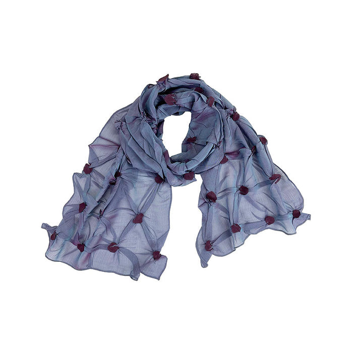 Tsumami Shibori Scarf by NUNO accessories Wine/Gray