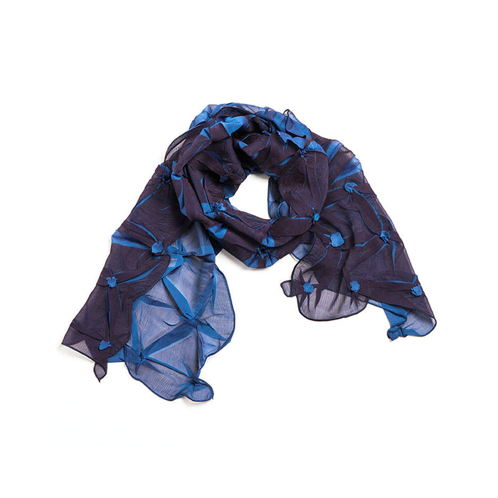 Tsumami Shibori Scarf by NUNO accessories Blue Mix