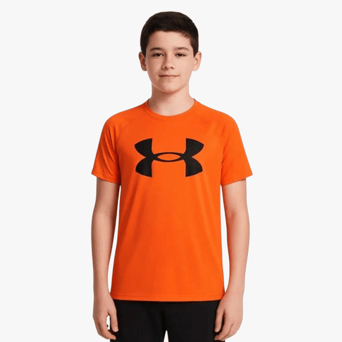Under Armour Boys Tech Big Logo Short Sleeve Tee 847 Fire | Under Armour