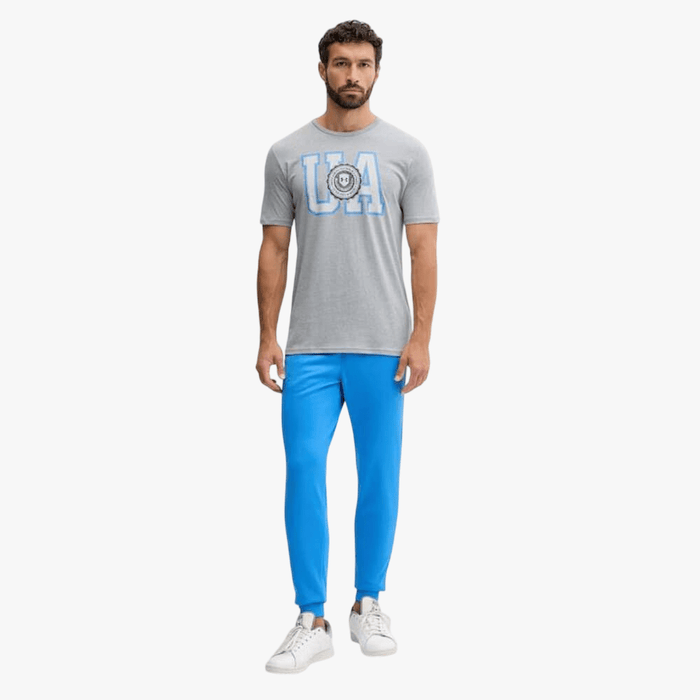 Under Armour Mens College Crest Short Sleeve Tee Beige 035 Grey | Under Armour