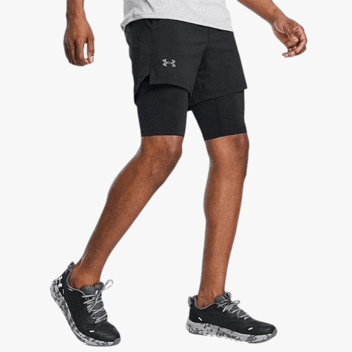Under Armour Mens Launch 5" 2 In 1 Shorts 001 Black Under Armour
