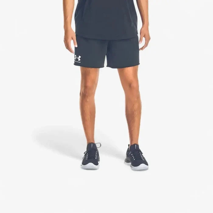 Under Armour Mens Rival Terry 6" Shorts 001 Black | Under Armour