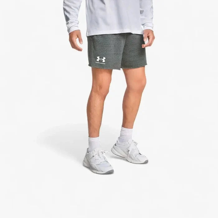 Under Armour Mens Rival Terry 6" Shorts 025 Grey | Under Armour