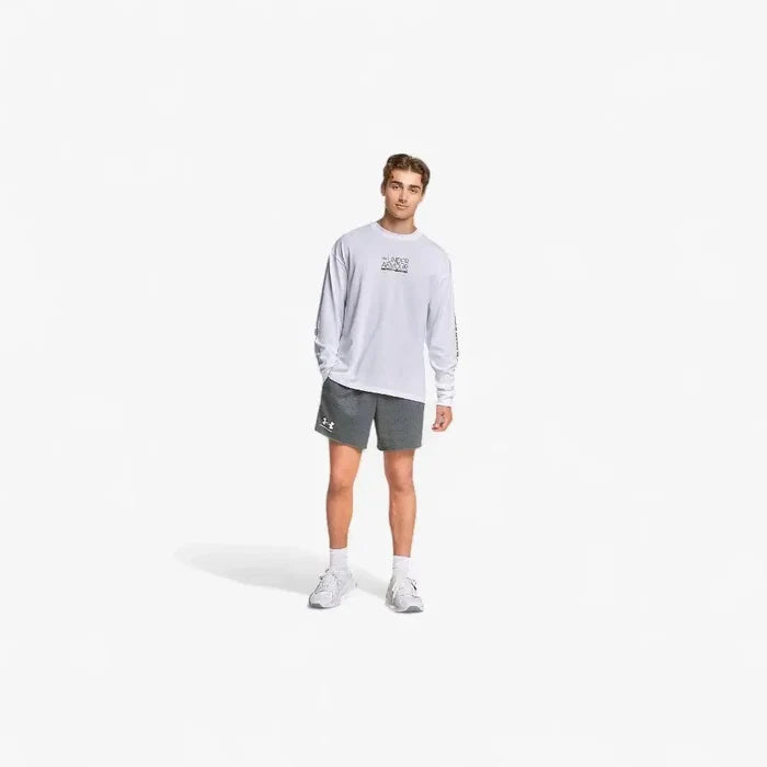 Under Armour Mens Rival Terry 6" Shorts 025 Grey | Under Armour