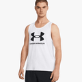 Under Armour Mens Sportstyle Logo Tank Vest 100 White | Under Armour