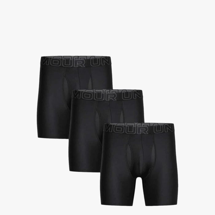 Under Armour Mens Tech 6 Print Solid Boxer Brief Print Solid 001 Black | Under Armour