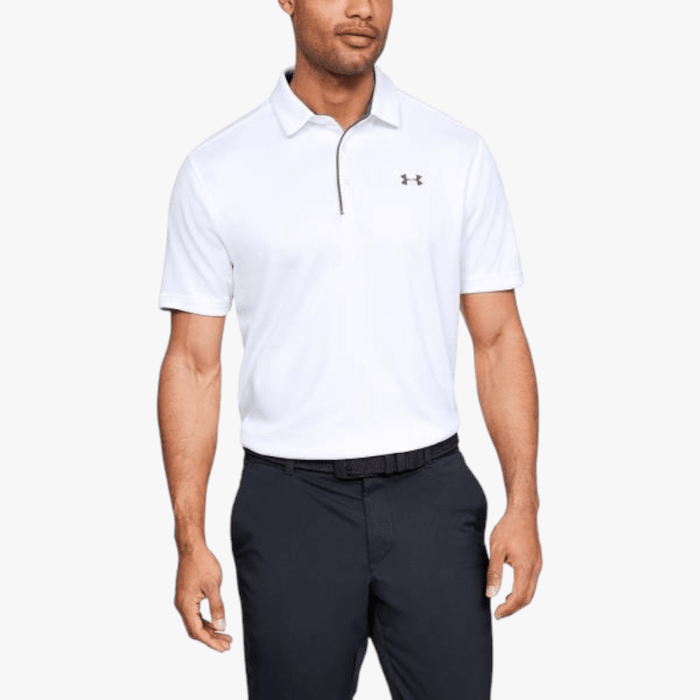 Under Armour Mens Tech Short Sleeve Golfer White Under Armour