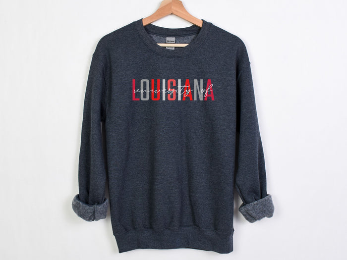 NolaCajun University of Louisiana Sweatshirt Side View Lafayette Louisiana Cajun Pride
