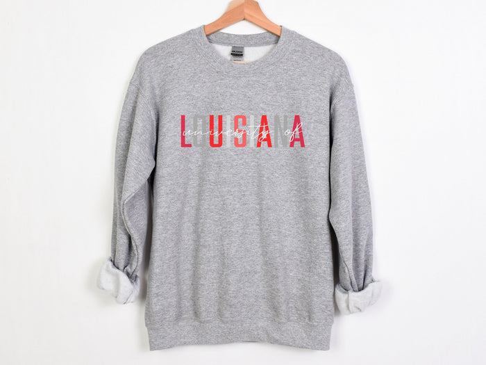NolaCajun University of Louisiana Sweatshirt Color View Louisiana Cajun Spirit Gift
