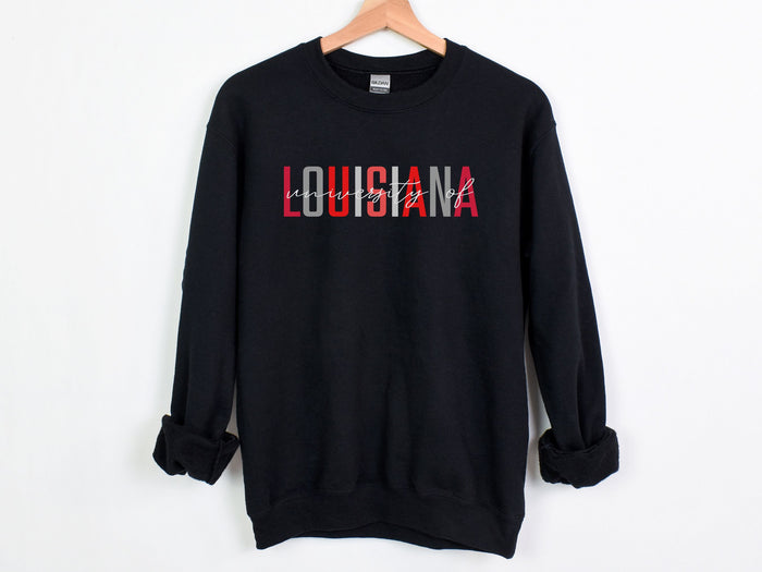 NolaCajun University of Louisiana Sweatshirt Logo View Louisiana College Gift Cajuns