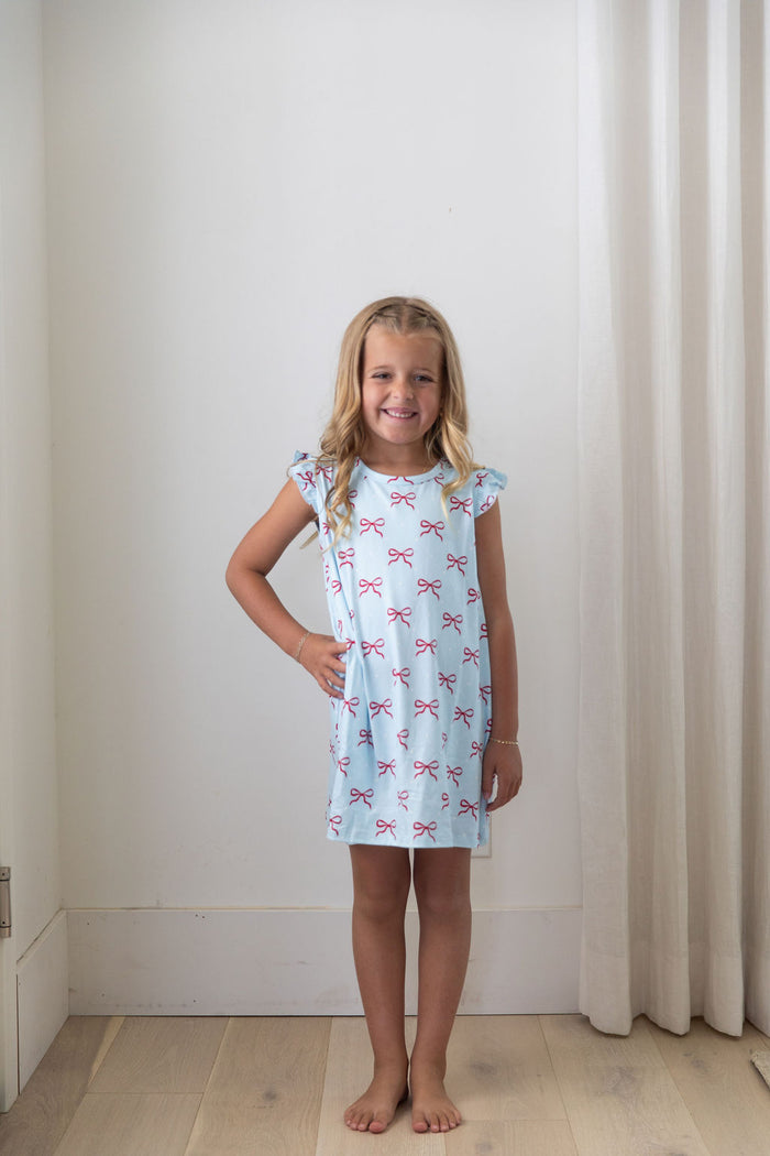 USA BOWS | RUFFLE SLEEVE DRESS