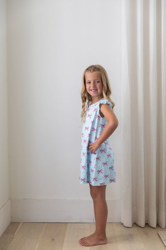 USA BOWS | RUFFLE SLEEVE DRESS