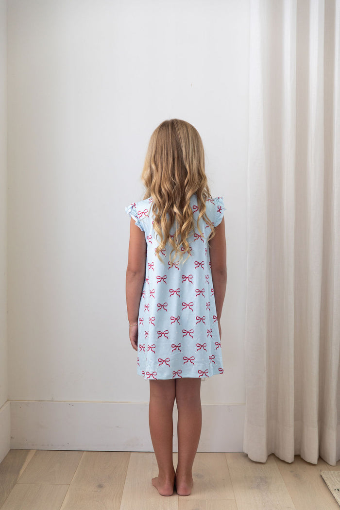 USA BOWS | RUFFLE SLEEVE DRESS