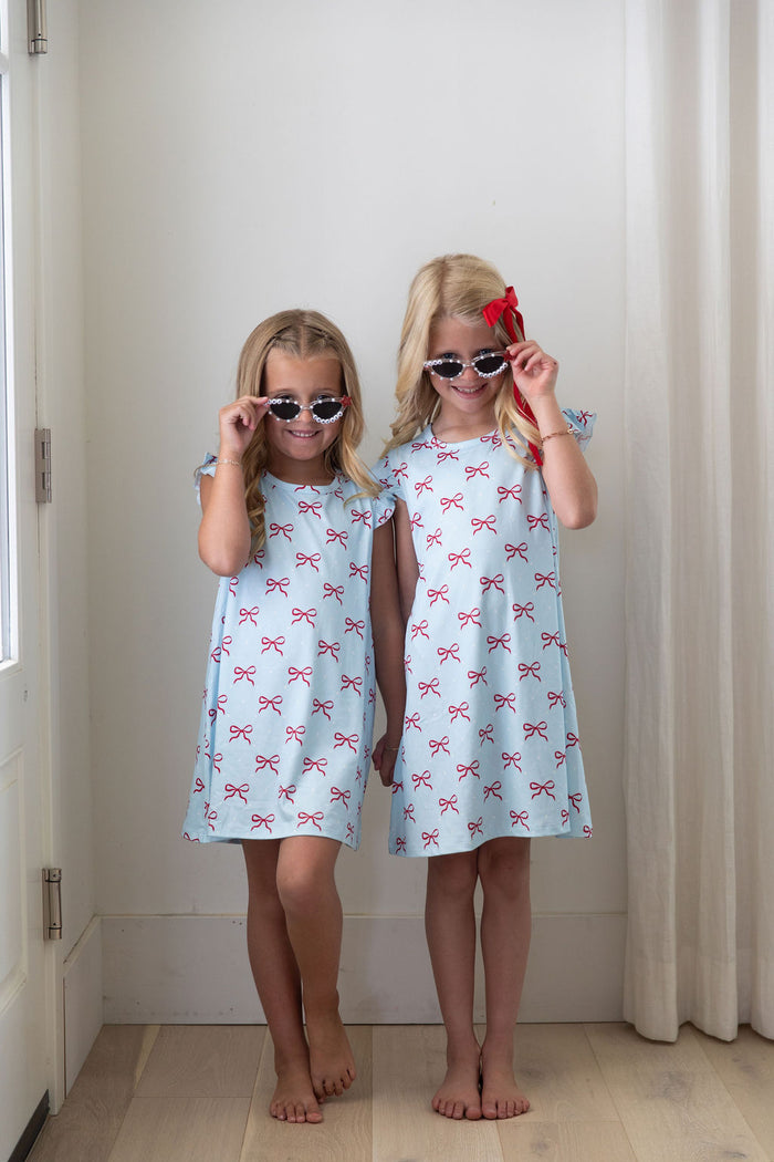 USA BOWS | RUFFLE SLEEVE DRESS