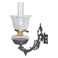 Antique Wall Lamp, Electric, Clear - Frosted Shade - paxton hardware ltd