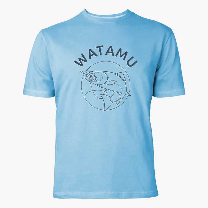 Watamu Mens Hooked Short Sleeve Tee Powder Blue | Watamu