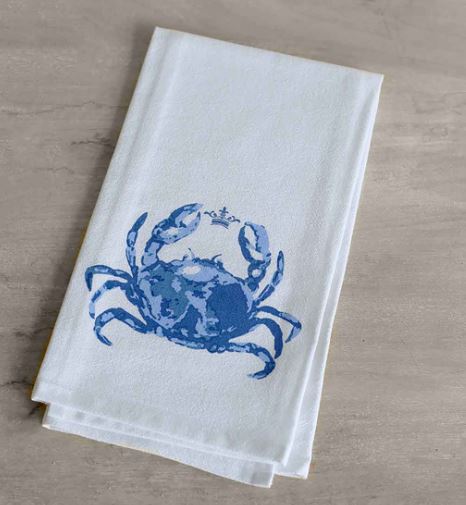 NolaCajun Watercolor Crab Flour Sack Hand Towel Louisiana Cajun Kitchen Decor New Orleans