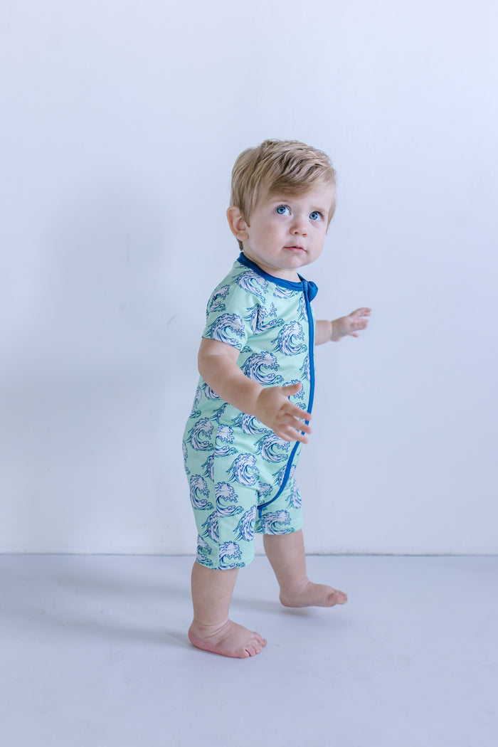 WAVES | SHORT ZIPPER ONE PIECE