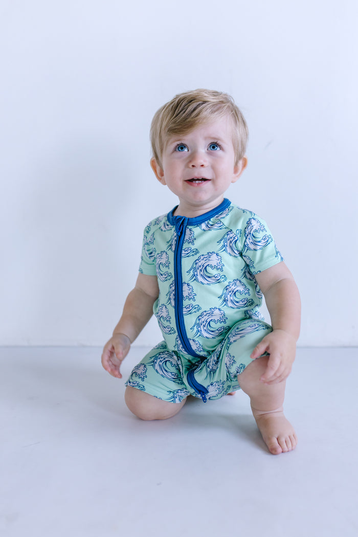 WAVES | SHORT ZIPPER ONE PIECE