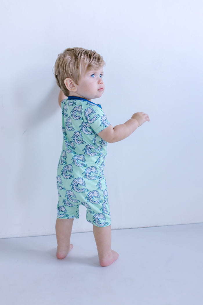 WAVES | SHORT ZIPPER ONE PIECE
