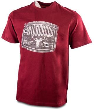 Wildebees Mens Bullet Sign Short Sleeve Tee Cabernet | Wildebees