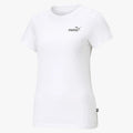 Puma Women's Essential Small Logo short sleeve tee in white, featuring a crew neck and the signature Puma logo on the chest.