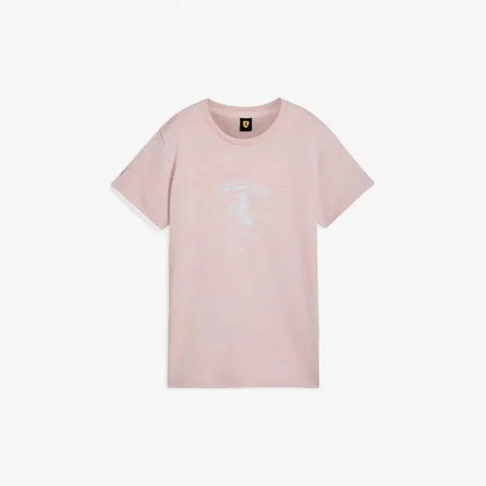 Puma Womens Ferrari Sportswear Tonal Shield Short Sleeve Tee Pale Mauve | Puma